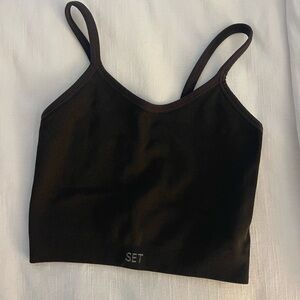 SET Active Dark Brown Ribbed Top